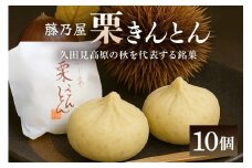405. 秋冬の銘菓「栗きんとん」10個入　栗金・和菓子・秋の味覚「藤乃屋」（配送日選択可）