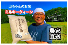 487.令和6年度産 農家直送「山ちゃんのお米」ミルキークイーン5kg 残留農薬202項目検査済み 残留放射能測定済み 