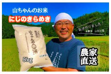 488.令和6年度産 農家直送「山ちゃんのお米」にじのきらめき5kg 残留農薬202項目検査済み 残留放射能測定済み 