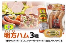 明方ハム 詰合せ Ａセット 明方ハム ボロニアソーセージ 醤油フランク 特産品 加工品 農協 (494)