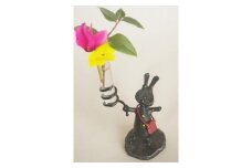 鉄工芸品 うさぎのいちりんざし 手作り 鉄製 白川町 / 鉄の造形工房のぶアート＆クラフト [AWAU004]
