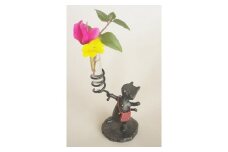 鉄工芸品 猫のいちりんざし 手作り 鉄製 白川町 / 鉄の造形工房のぶアート＆クラフト [AWAU005]