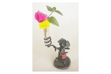 鉄工芸品 犬のいちりんざし 手作り 鉄製 白川町 / 鉄の造形工房のぶアート＆クラフト [AWAU006]