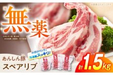 あんしん豚 スペアリブ 1.5kg 豚肉 小分け 国産 白川町 / 藤井ファーム [AWAF004]