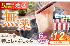 【6回定期便】あんしん豚 特上しゃぶしゃぶセット 豚肉 ロース 国産 白川町 / 藤井ファーム [AWAF011]
