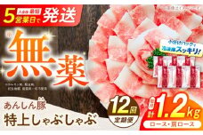 【12回定期便】あんしん豚 特上しゃぶしゃぶセット 豚肉 ロース 国産 白川町 / 藤井ファーム [AWAF012]