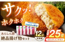 【12回定期便】あんしん豚 コロッケ・メンチカツセット 豚肉 ロース 国産 白川町 / 藤井ファーム [AWAF024]