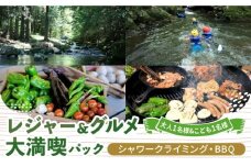 シャワークライミング ＆ オーガニックバーベキュー 大人1名様＆こども1名様 ペアチケット アクティビティ 体験 沢登り BBQ バーベキュー 岐阜 白川町 / Sunpo [AWBC023]