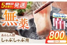 あんしん豚 ロースしゃぶしゃぶ用 800g（200g×4） 豚肉 小分け しゃぶしゃぶ ロース 冷凍 白川町 / 藤井ファーム [AWAF057]