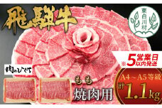 【スピード発送】 飛騨牛 もも 焼肉用 1.1kg 550g×2 A5 A4 国産 牛 冷凍 和牛 牛肉 もも肉 モモ 焼き肉 やきにく 赤身 ギフト 贈答 おすすめ BBQ バーベキュー キャンプ にく お肉 肉 東白川村 岐阜 飛騨 贅沢 霜降り 肉のひぐち 30000円 三万円 すぐ届く 即納 最短発送 最速発送