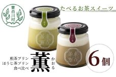 【冷凍】煎茶＆ほうじ茶プリン食べ比べ！ 東白茶寮プリン 「薫」 6個セット 煎茶プリン ほうじ茶プリン プリン 贈り物 美濃白川茶 煎茶 ほうじ茶 お茶 日本茶 緑茶 10000円 一万円