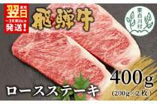 【12月発送】 飛騨牛 ロースステーキ 400g 200g×2枚 牛肉 和牛 肉 ロース ステーキ 東白川村 岐阜 贅沢 霜降り 養老ミート 25000円