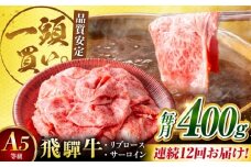 【12回定期便】飛騨牛サーロイン・リブロース 400g×1パック すき焼きしゃぶしゃぶ用肉 / すき焼き しゃぶしゃぶ 牛肉 / 御嵩町 / 馬力家 [AVBO023]