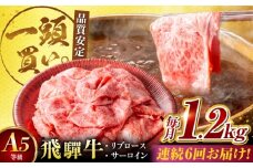 【6回定期便】飛騨牛サーロイン・リブロース 1.2kg(400g×3パック) すき焼きしゃぶしゃぶ用肉 / カルビ 牛肉 焼肉 / 御嵩町 / 馬力家 [AVBO028]