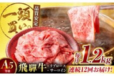 【12回定期便】飛騨牛サーロイン・リブロース 1.2kg(400g×3パック) すき焼きしゃぶしゃぶ用肉 / カルビ 牛肉 焼肉 / 御嵩町 / 馬力家 [AVBO029]
