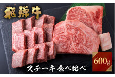 飛騨牛 牛肉 ステーキ 2種食べ比べ 計600gサーロインハーフステーキ ももひと口ステーキ A4等級以上バーベキュー BBQ のし対応 お祝い ギフト 30000円 [S464]
