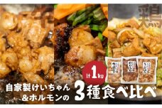 白川郷 自家製 牛ホルモン けいちゃん とんちゃん セット 計1kg（250g×3種4個セット） [S465]