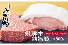 飛騨牛ももブロック肉 300g 結旨豚ロースブロック肉 500gセット ローストビーフ ステーキ 肉 牛肉 国産牛 豚肉 国産 A4 A5 等級 もも肉 キャンプ モモ肉 白川郷 焼き肉 ステーキ バーベキュー BBQ キャンプ てんから 20000円 岐阜県 白川村 [S321]