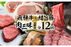 白川郷 まるごと定期便 全12回 お届け 飛騨牛&結旨豚 肉づくし ローススライス 結旨豚 ブロック肉 飛騨牛ブロック肉 焼肉用 もも肉 切り落とし ステーキ しゃぶしゃぶ すき焼き 食べ比べ 200000円 20万円 定期便 12か月 飛騨牛 豚肉 国産 牛 豚 焼肉 [S361]