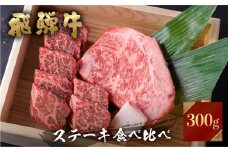 飛騨牛 牛肉 ステーキ 2種食べ比べ 計300g サーロインハーフステーキ ももひと口ステーキ A4等級以上バーベキュー BBQ のし対応 お祝い ギフトに 帰省暮 15000円 [S463]