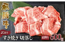 訳あり 飛騨牛 すき焼き用 切落し 600g  切り落とし すき焼き 霜降 霜降り肉 肉 牛肉 お肉 和牛 冷凍 岐阜県 部位お任せ 形 不揃い 国産 ブランド牛 17000円 [S545]