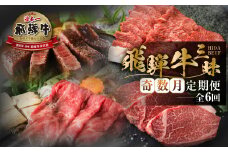 《まるごと定期便》6回 奇数月 厳選 お届け 飛騨牛 三昧  肉 牛肉 すき焼き ステーキ 切り落とし 焼肉 バラエティ 定期便 120000円 12万 [S633]