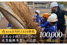 《返礼品なし》100000円 岐阜県白川村への寄附 応援寄附金 世界遺産 白川郷 十万円 10万円 寄付 子どもたちの未来のための産業振興 寄付金 飛騨 合掌造り [S646]