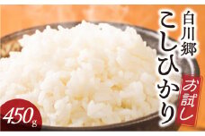 お試し 白川郷 こしひかり 450g 3合 3000円[S698]