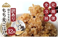 定期便3回お届け 白川村産 寝かせ玄米もち麦ごはん 12個[S783]