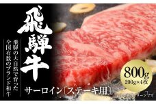 飛騨牛 サーロインステーキ 800g（200g×4）冷凍真空パック | 肉 お肉 ステーキ 黒毛和牛 和牛 個包装 小分け 人気 おすすめ 牛肉 ギフト お取り寄せ [MZ010]