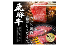 飛騨牛 カルビ(焼肉)・霜降りスライス 600g（150g×各２パック） 冷凍真空パック | 肉 お肉 焼肉 焼き肉 やきにく すき焼き すきやき しゃぶしゃぶ 黒毛和牛 和牛 個包装 小分け 人気 おすすめ 牛肉 ギフト [MZ016]