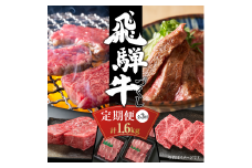 【定期便】飛騨牛（全３回）（ステーキ /焼肉 / ブロック[塊] ) 計1.6kg 全3回 | 焼肉 ステーキ カルビ 牛 定期 飛騨高山ミート [MZ101]
