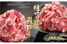 訳あり 飛騨牛 切落とし 300g（150g×2パック）結旨豚 切落し 500g 冷凍真空パック | 肉 お肉 切り落とし すき焼き すきやき 黒毛和牛 和牛 個包装 小分け 人気 おすすめ 牛肉 豚肉 食べ比べ セット ギフト お取り寄せ【MS018】