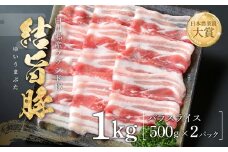 結旨豚 バラスライス 500g×2パック 計1kg 飛騨高山ミート 11000円 [MS008]