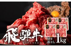 飛騨牛切り落し 1kg (250g×4p) 牛肉 和牛 国産 すきやき 肉じゃが カレー ビーフシチュー 肉野菜炒め だるまミート 18000円 [S933] 