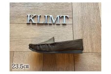 靴　KLIMTクリムトの　ふわふわ楽チン　モカシンシューズ　ダークブラウン23.5cm