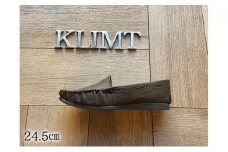 靴　KLIMTクリムトの　ふわふわ楽チン　モカシンシューズ　ダークブラウン24.5cm