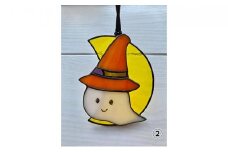 【ステンドグラス】ハロウィンオーナメント（02:オバケちゃん）□