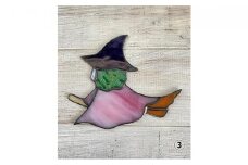 【ステンドグラス】ハロウィンオーナメント（03:リトルウィッチ）□