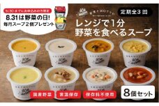９月末まで限定【定期便 3ヶ月】 レンジで1分 野菜をMOTTO スープ 8個+2個 セット 大容量 野菜の日 期間限定 プレゼント レトルト インスタント 国産 ダイエット ベジMOTTOスープ  具だくさん 時短 手軽