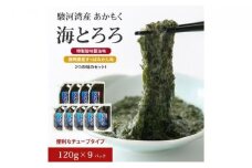 駿河湾産 味付 あかもく 海とろろ【醤油味×すっぱみかん味】おすすめセット 120g×9パック 無添加 アカモク 静岡県静岡市 ギバサ 海藻 冷凍 小分け 海鮮 海産物□