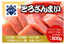 冷凍 鮪 とろざんまい（天然本鮪・天然南鮪・バチの三種の「とろ」とバチの「上赤身」のセット）静岡市 天然 まぐろ トロ マグロ 厳選 海生水産 海の幸■
