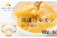 塩漬けレモン 100g×3パック 駿河レモン堂 れもん 調味料 薬味 塩レモン□