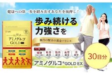 アミノグルコGOLD EX 30日分 グルコサミン プロテオグリカン II型コラーゲン イミダゾールペプチド エラスチン サプリメント◇