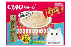 猫用おやつ　いなば CIAO チャオ ちゅ～る・シーフードバラエティ320本 （14ｇ40ｘ8袋）セット（ キャットフード  ペットフード   ）静岡市