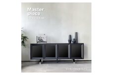 松永工房 MASTER PIECE サイドボードN180 ブラックカラー モダンテイスト シンプルデザイン 木製 ローボード キャビネット リビング収納 ラグジュアリー マスターピース【配送不可：沖縄・離島】
