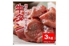 牛タン塩ダレ仕込み切り落とし3kg（500g×6パック）【配送不可：離島】