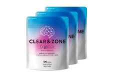 カフェインサプリメント Clear&ZONE クリアゾーン エナジードリンク味 ホスファチジルセリン プラズマローゲン 100錠入り 3袋 3ヶ月分