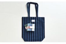 【遠州綿紬】はんかち2枚&ｴｺバッグ　青系 [№5786-1117]