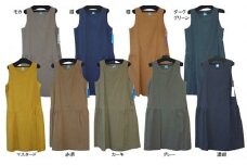 武襯衣ノースリーブギャザーワンピース　フリーサイズ　橙 [№5786-7323]1129